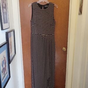 Lauren Ralph Lauren Black & Tan Striped Dress Sz 12